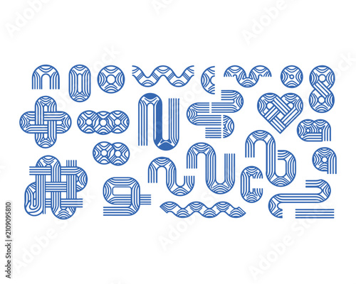 Decorative Blue Geometric Ornament Collection