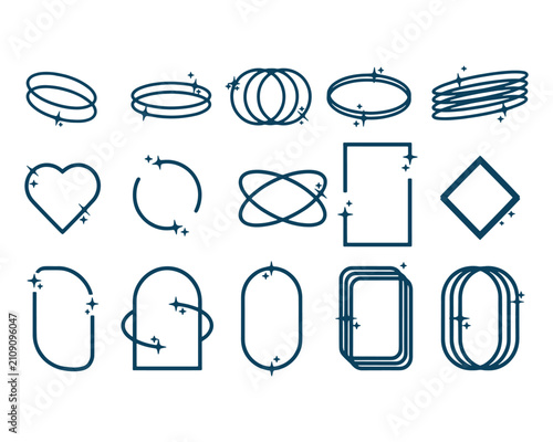 Abstract Geometric Shape Elements Collection