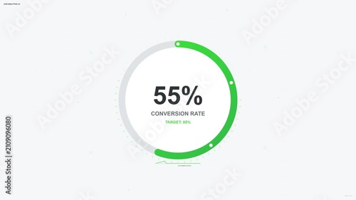 Animated Circular Progress Bar Showing Conversion Rate Growth