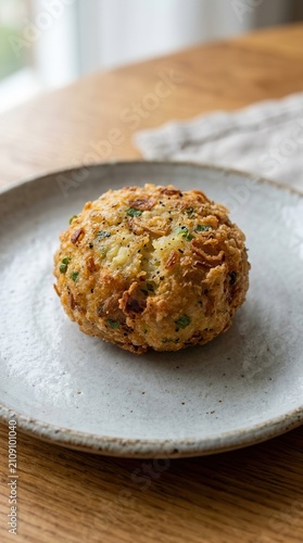 Crab cake on plate
