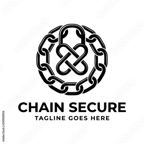 Obraz na płótnie Strong circular motif featuring linked chains in a secure loop