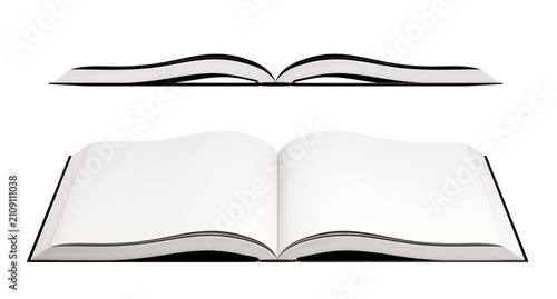open book  isolate on white background. 3d rendering.