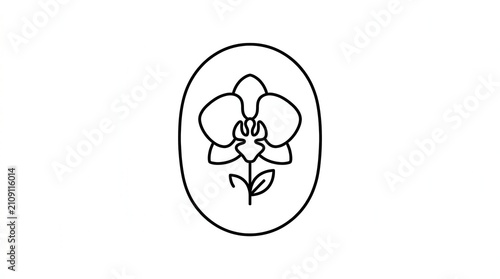 minimalist flower logo, simple orchid icon
