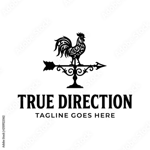 фотографія Classic weathercock silhouette emblem representing heritage and rural orientation for farm or traditional brands