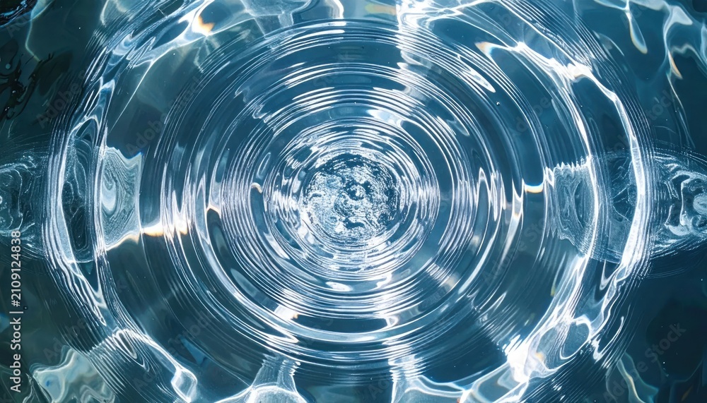 Obraz premium Concentric circles of water ripples creating abstract fluid patterns and gentle movement