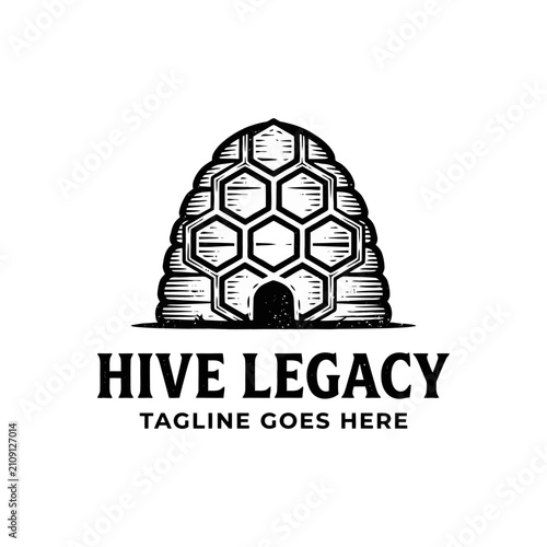 Geometric nature logo for honey production, apiculture, or community-focused brands.