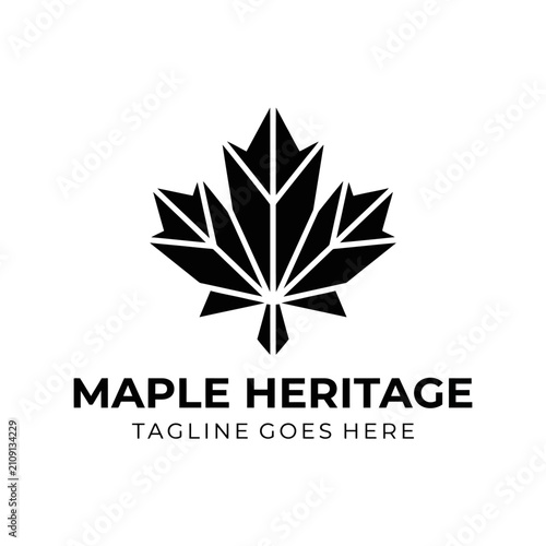 Sharp geometric maple leaf icon suitable for Canadian business, woodcraft, or autumn-themed branding.