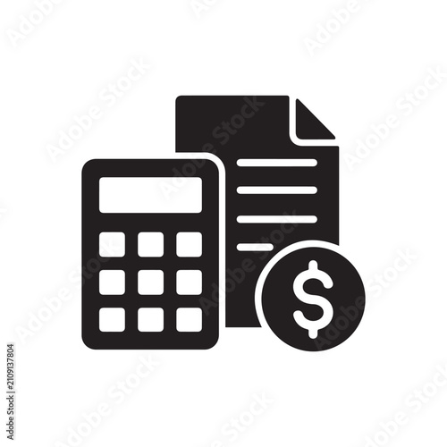 Obraz na plátne Construction Cost Estimate Glyph Icon