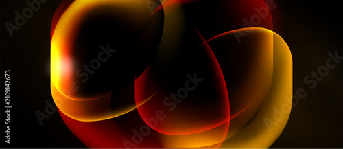 Fotografie Abstract shapes overlap, creating warm glow
