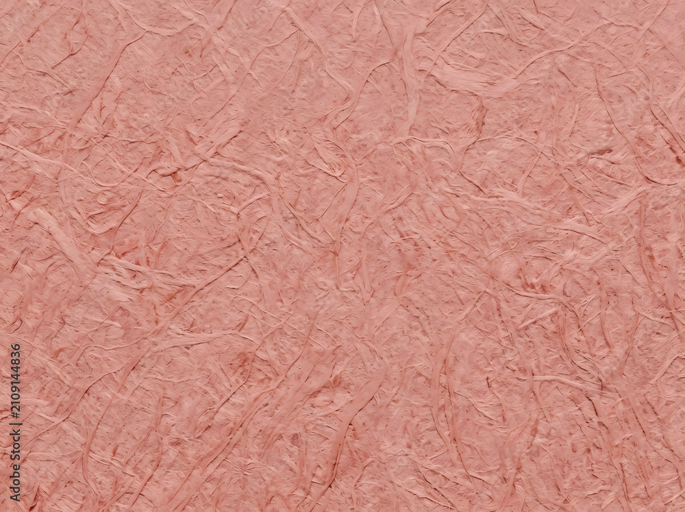 Fototapeta premium Textured pink Mulberry paper background with abstract fibrous lines for traditional art and packaging design