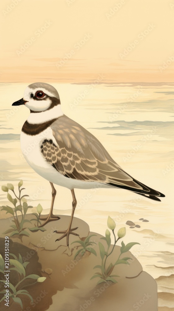 Fototapeta premium Plover outdoors sparrow animal.