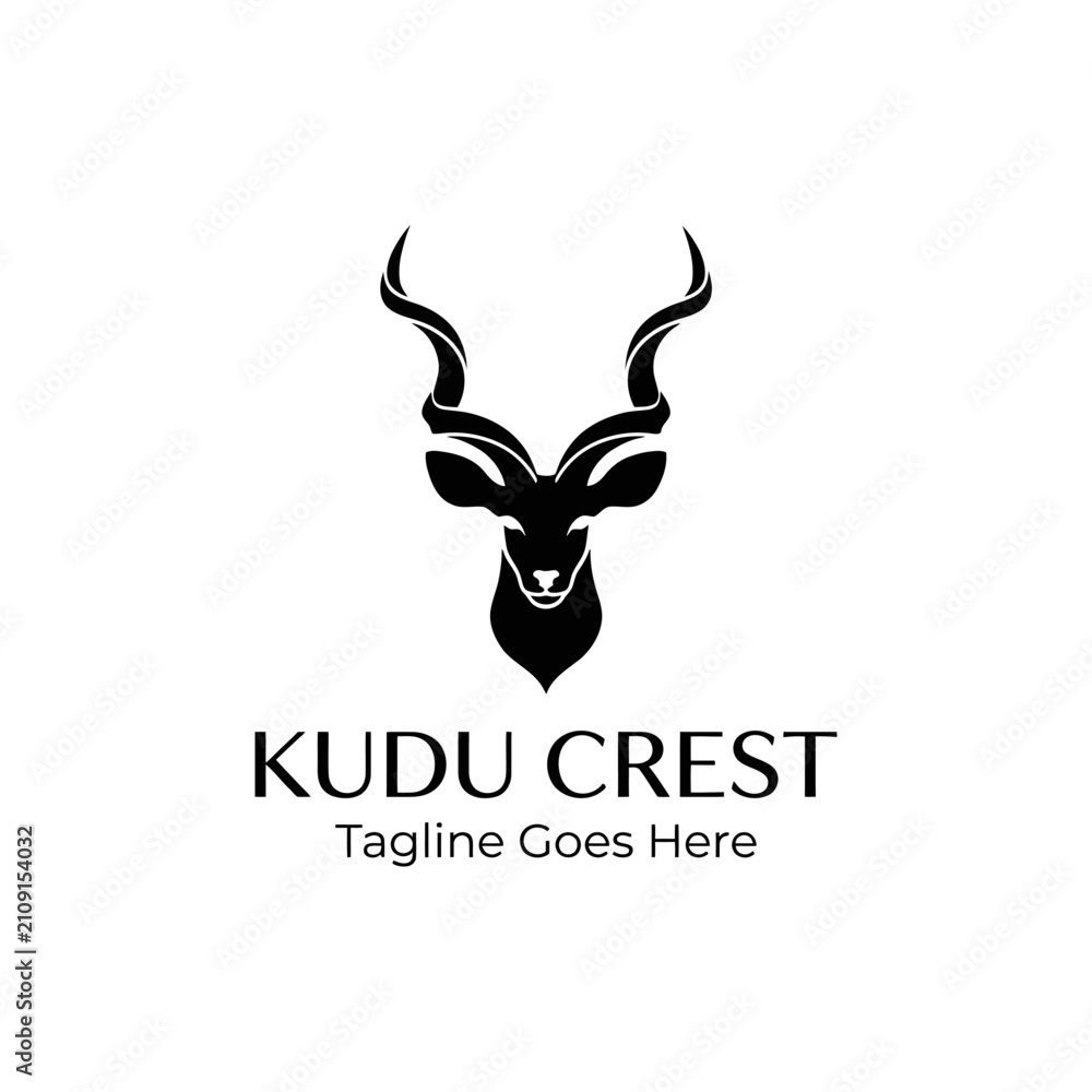 Obraz premium Sophisticated wildlife crest featuring a horned gazelle for boutique or outdoor apparel brands.