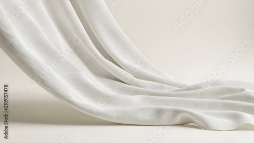 White Luxury Silk Fabric with Elegant Soft Folds