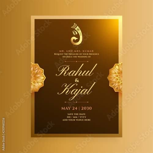 Foto elegant indian wedding event card design impress your guests