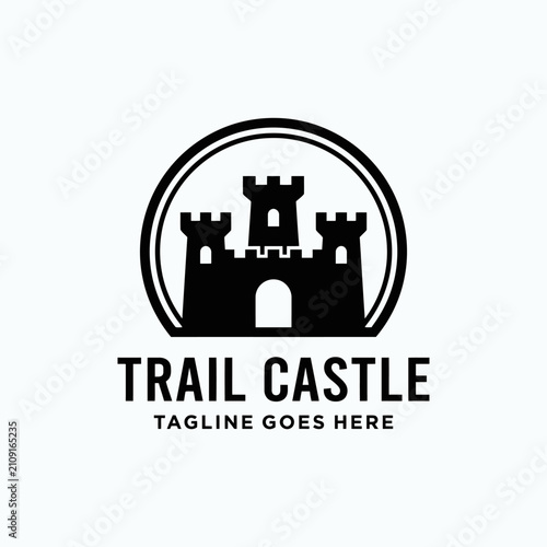 Obraz na płótnie Classic badge-style logo showcasing a castle silhouette