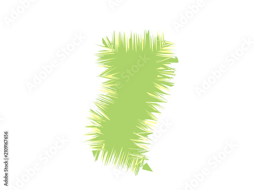 A textured light green abstract shape with sharp jagged edges and fuzzy edges