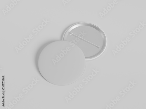 Foto 3D Render Round Button Pin Mockup