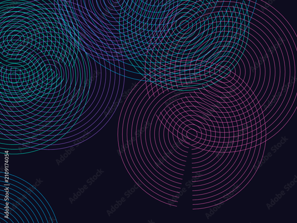 Fototapeta premium Expanding Spiral Echoes Line Art Pattern Design