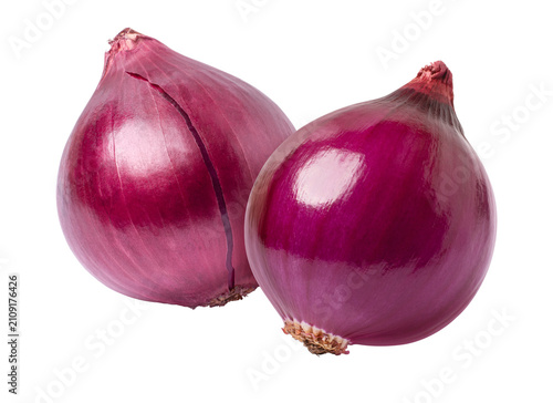 red onion isolated on white background