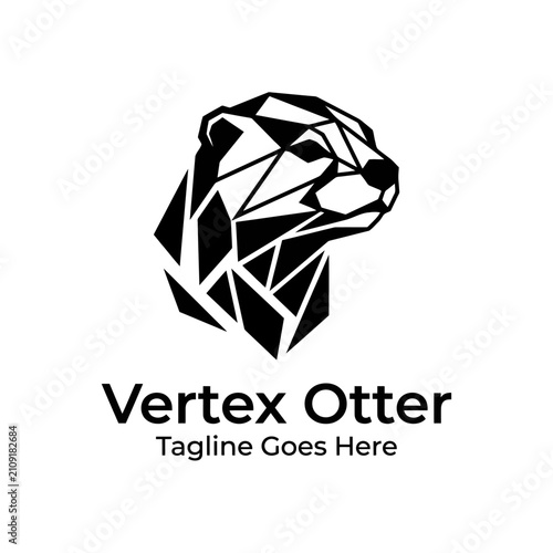 фотографія Modern low-poly otter head profile using sharp vertex lines, suitable for tech startups, wildlife apps, or creative agencies