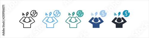 Photos Insolvency Icon Set Multiple Style Collection