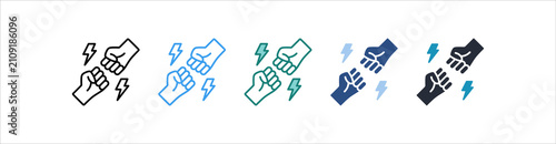 Konstfotografi Conflict Icon Set Multiple Style Collection