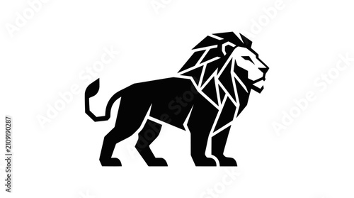 Canvas Print Majestic Lion Silhouette Standing Proudly.
