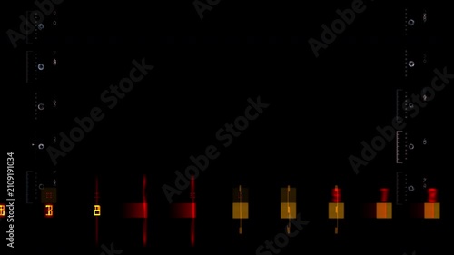Futuristic hud digital equalizer audio meter