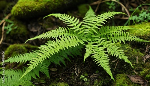 Forest plants minimal fern composition copy space