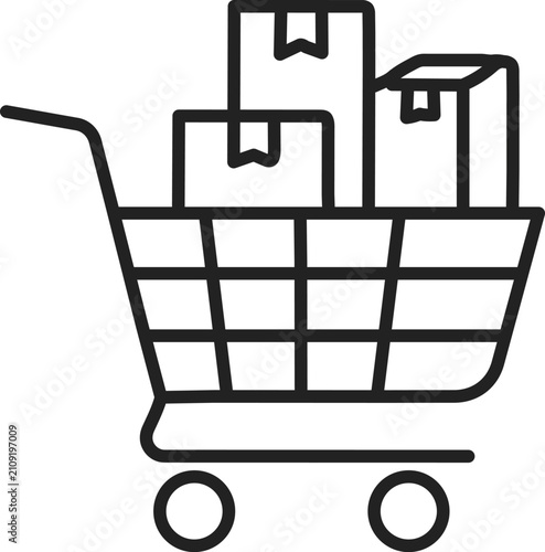 shopping cart with clipping path