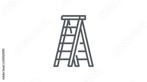 Fotografie Minimal Stepladder Line Art Vector