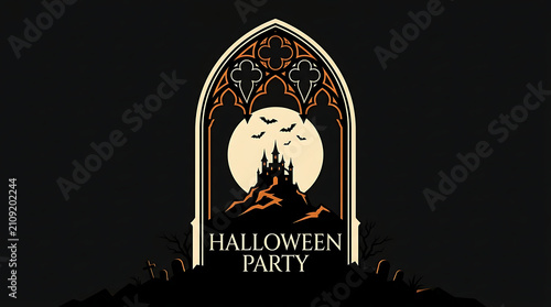 Gothic stained glass window with candlelight silhouette , Happy halloween 2026, Halloween 2026, Halloween, Halloween design, Halloween Poster Design .