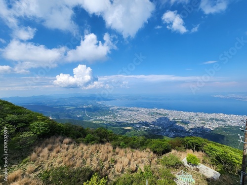 Beppu Bay, Mount Tsurumi in Beppu, Oita Prefecture, Japan