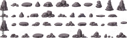Rocks and Stones Game Asset Collection Set