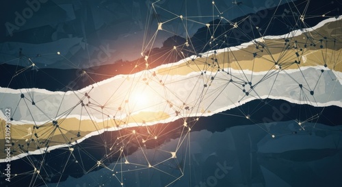 Futuristic Digital Network Connection Concept.