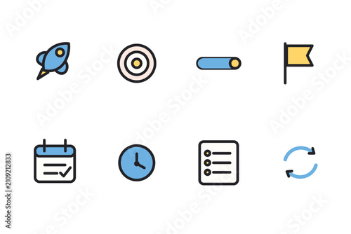 Modern Office Line Icons Pack Editable Vector Illustration.
