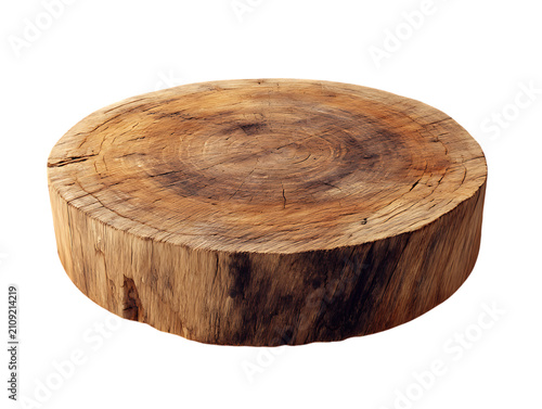 Round Wooden Chopping Board Isolated on White Background Natural Kitchen Cutting Board Cooking Utensil Mockup with Wood Grain Texture