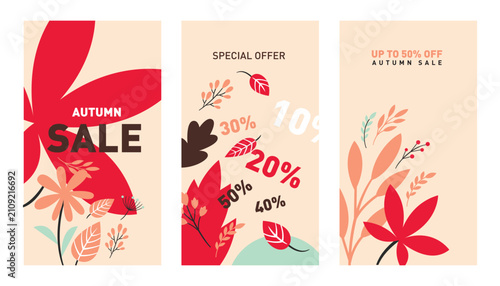 Set of Autumn Sale Banners Designs