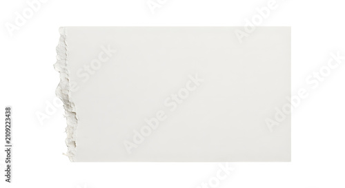 Принти на полотні Rectangular white paper sheet with torn edge