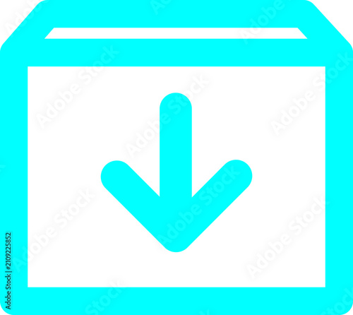 Aqua WhatsApp Archived Chat Icon Isolated on Transparent Background PNG Vector Symbol