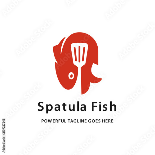 Fish Spatula Logo Design for Seafood Restaurant and Food Business