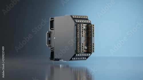 Signal isolator 3D render industrial electrical isolation device for reliable signal protection automation and control systems