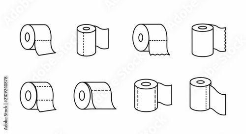 Minimalist Line Art: Cozy Toilet Paper Rolls - Simple, Clean & Essential Comfort
