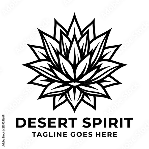 Bold geometric plant illustration representing resilience and natural desert spirit.