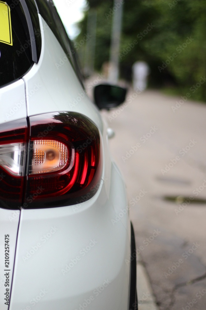 Fototapeta premium Rear of the car headlight close-up photo outdoor