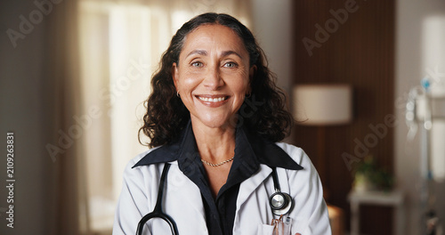 Bild auf Leinwand Medical, portrait or doctor in hospital with smile, clinical service or pride as physician