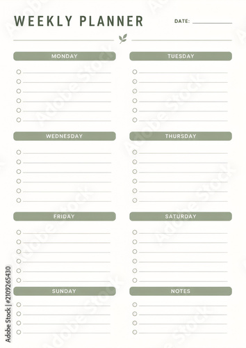 Naklejka Weekly Task Planner Template