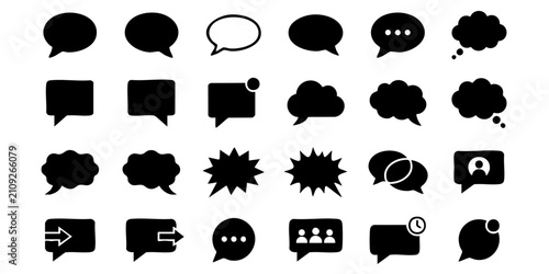 Bild auf Leinwand Collection of speech bubbles and conversation icons representing communication,