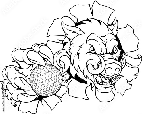 A wild boar, hog razorback ...