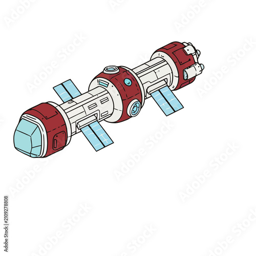 Space Station Module with Solar Panels